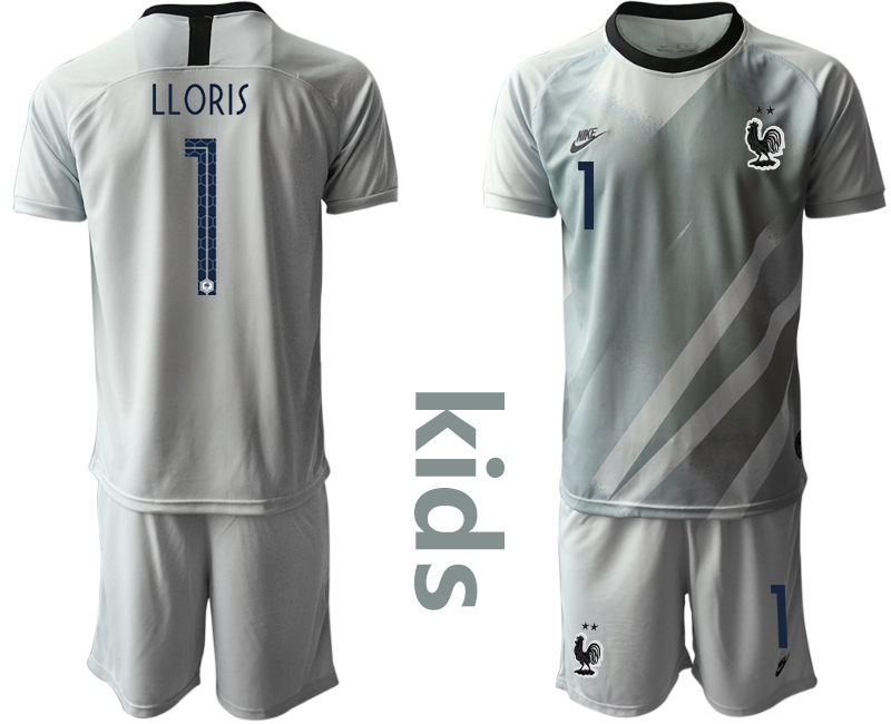 2021 European Cup France gray goalkeeper Youth #1 soccer jerseys